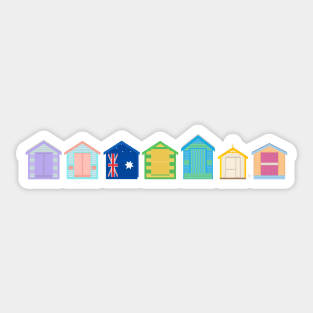 Brighton Beach Bathing Boxes, Melbourne, Australia Sticker